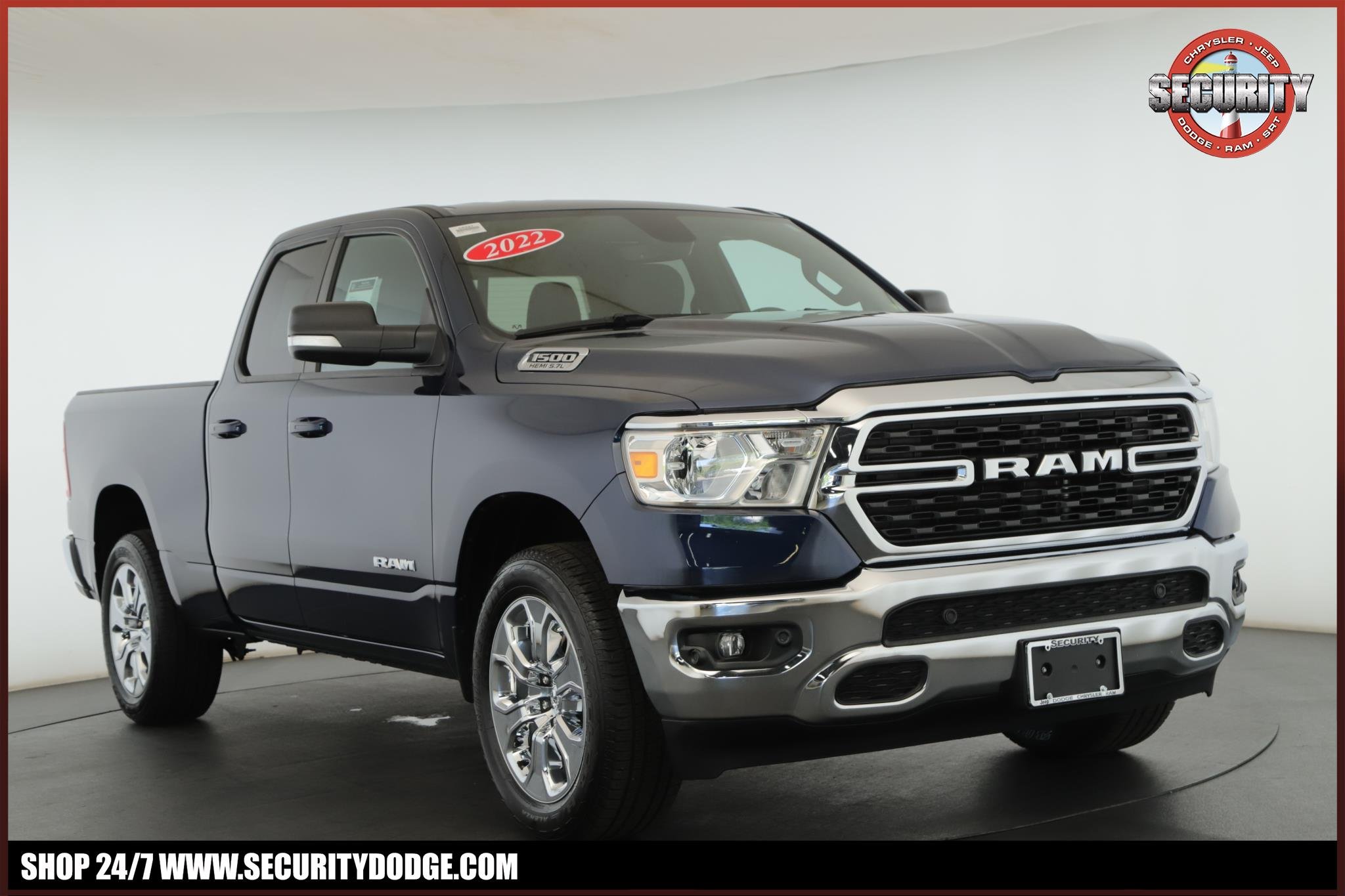 Used 2022 Patriot Blue Pearlcoat Ram Big Horn 4x4 Quad Cab 6