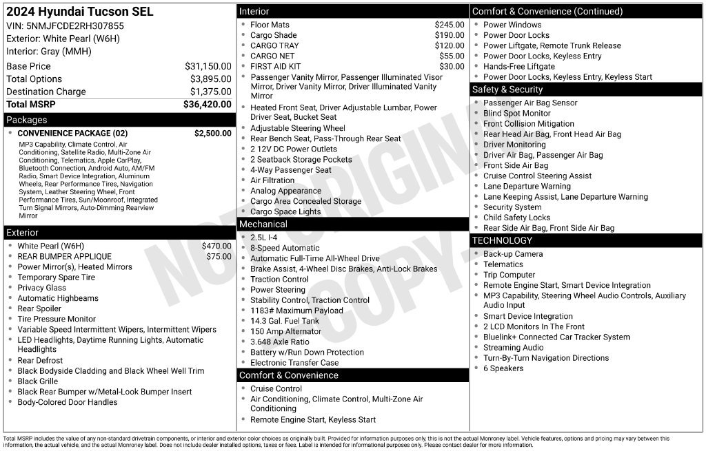 Certified Used 2024 White Hyundai SEL image 3