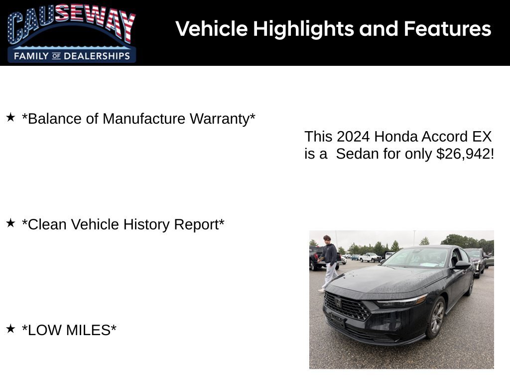 Used 2024 Black Honda EX image 2