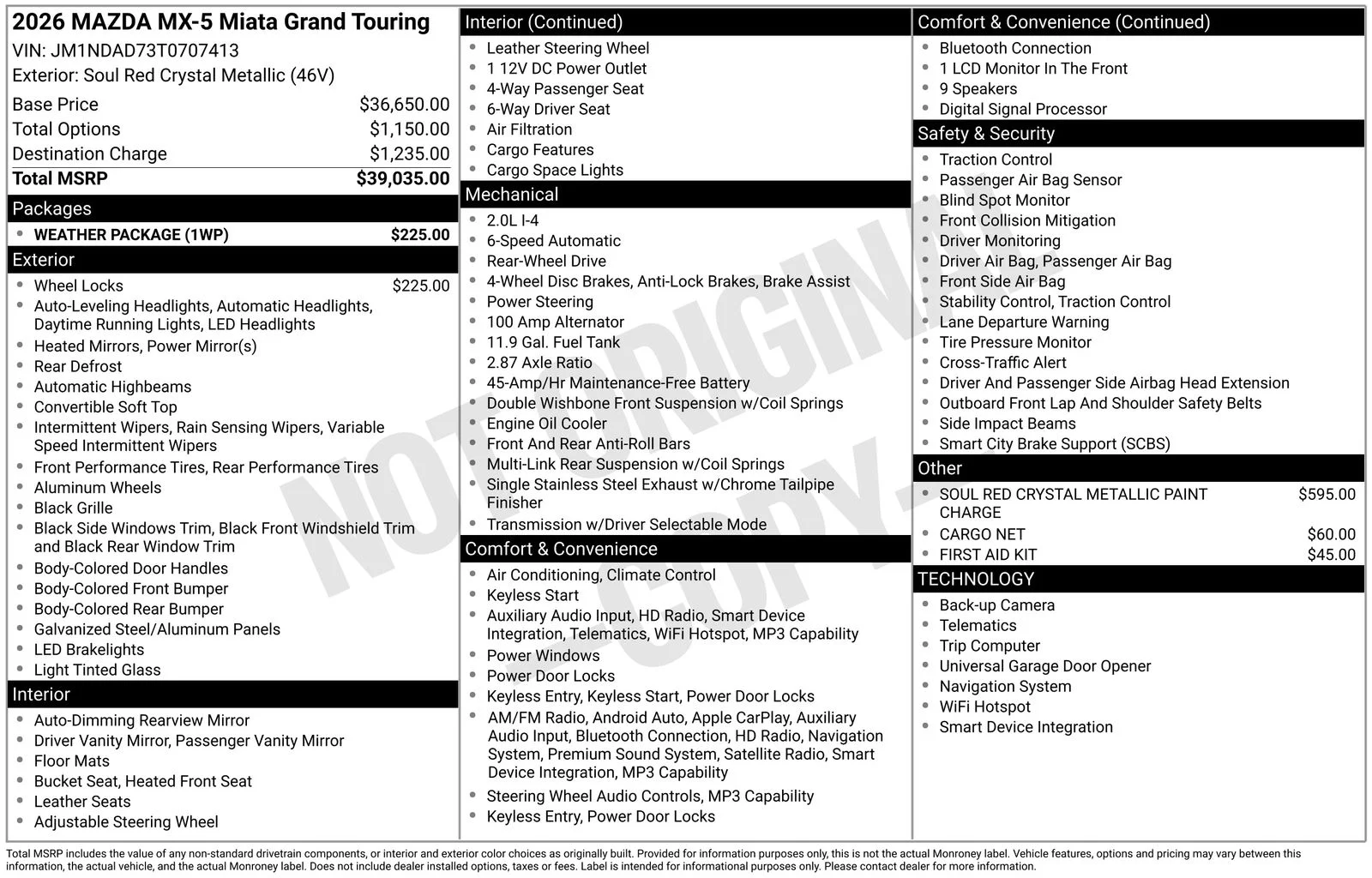 New 2026 Soul Red Crystal Metallic Mazda Grand Touring image 4