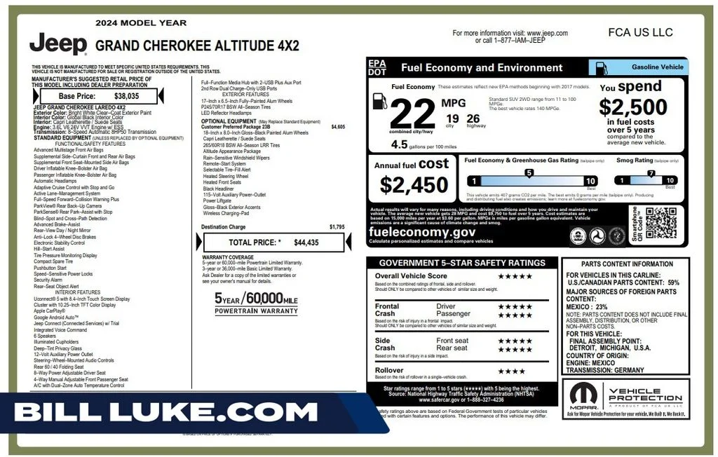 Used 2024 White Jeep Altitude image 1