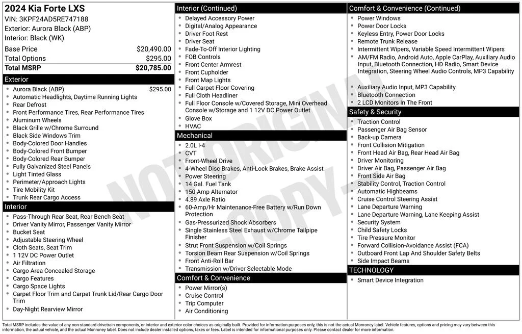 Used 2024 Black Kia LXS image 17