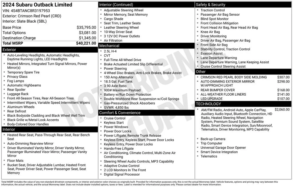 Used 2024 Red Subaru Limited image 10