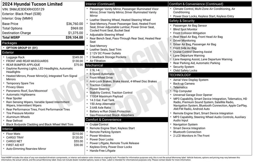 Used 2024 Black Hyundai Limited image 12