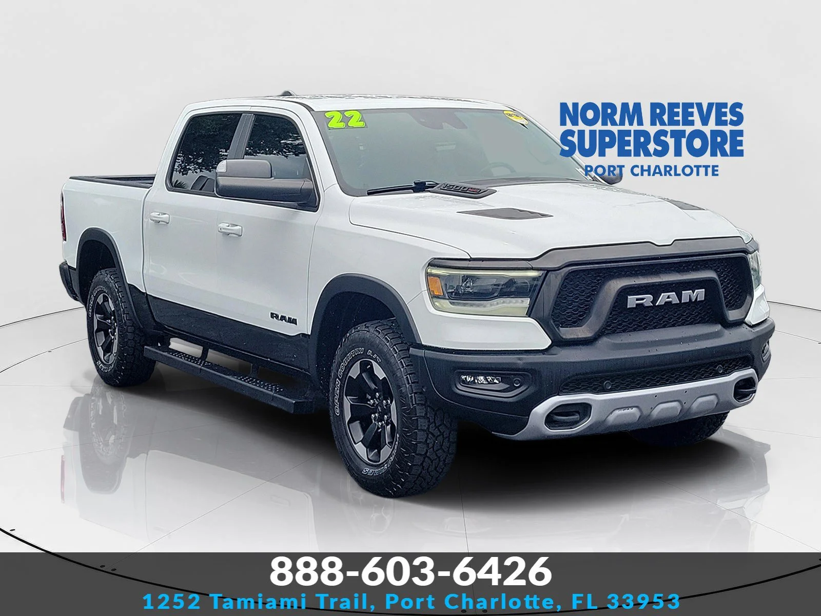 Used 2022 Bright White Clearcoat Ram Rebel image 1