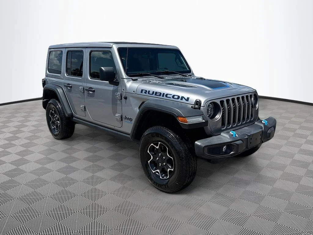 Used 2021 Silver Jeep Unlimited Rubicon 4xe image 4