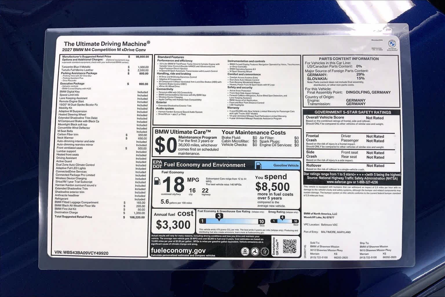 New 2027 Tanzanite Blue II Metallic BMW Competition xDrive image 22