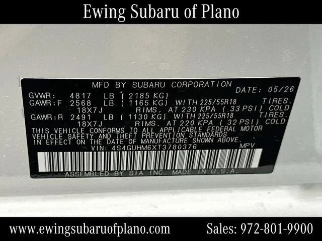 New 2026 CRYSTAL WHITE PEARL Subaru Limited image 68