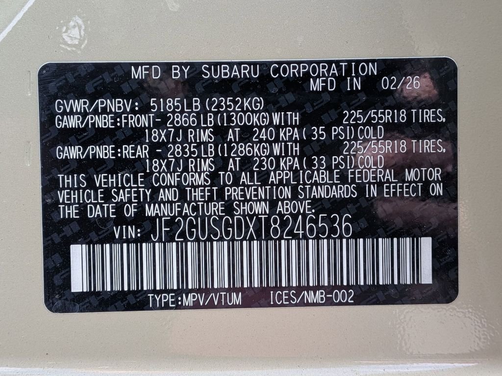 New 2026 Sand Dune Pearl Subaru Sport Hybrid image 27