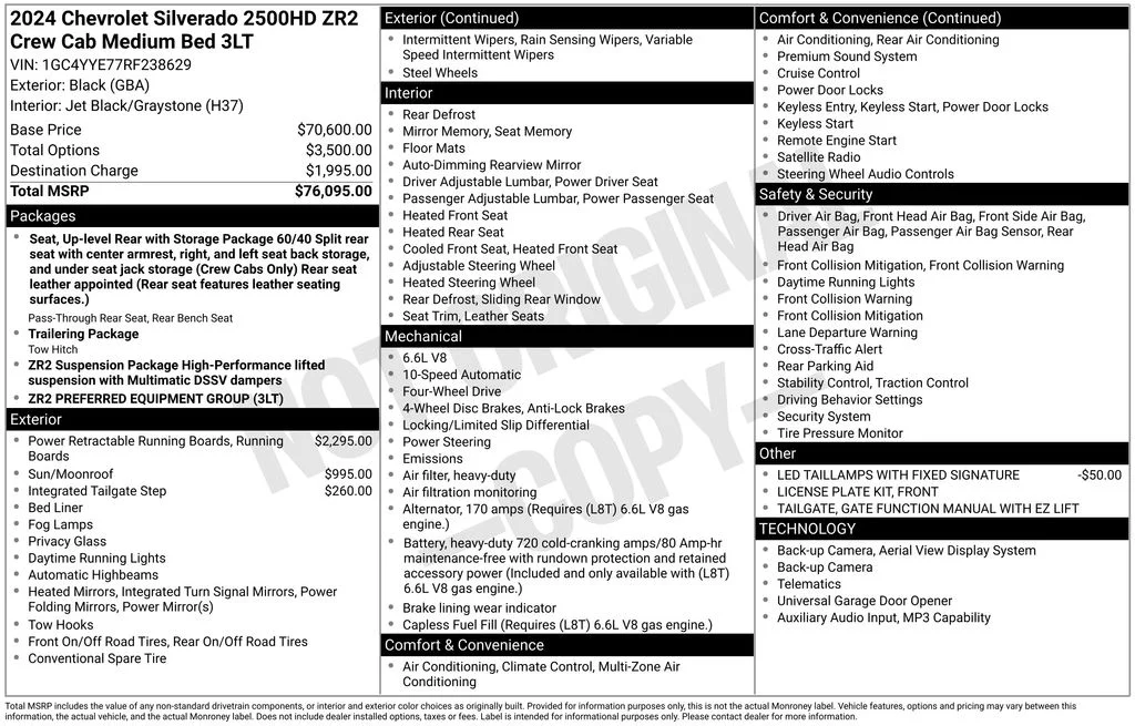 Used 2024 Black Chevrolet ZR2 image 6