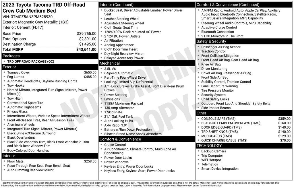 Used 2023 Gray Toyota TRD Off-Road image 2