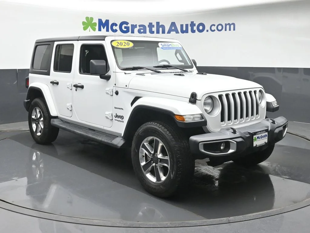 Used 2020 White Jeep Unlimited Sahara image 3