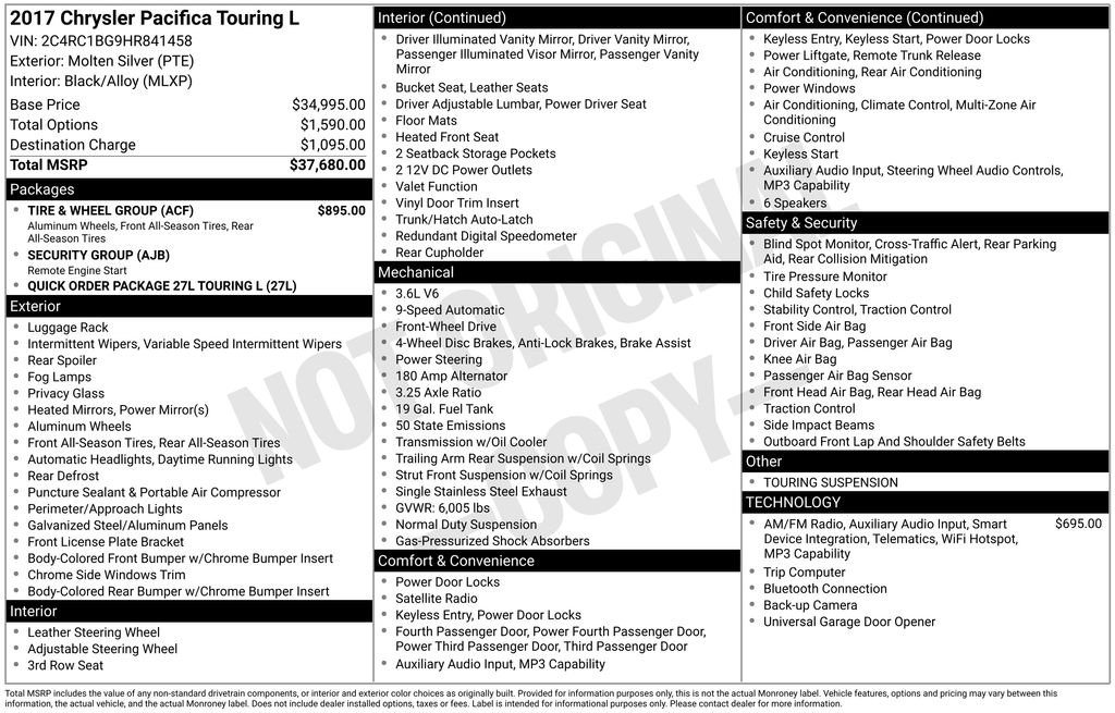 Used 2017 Silver Chrysler Touring L image 5