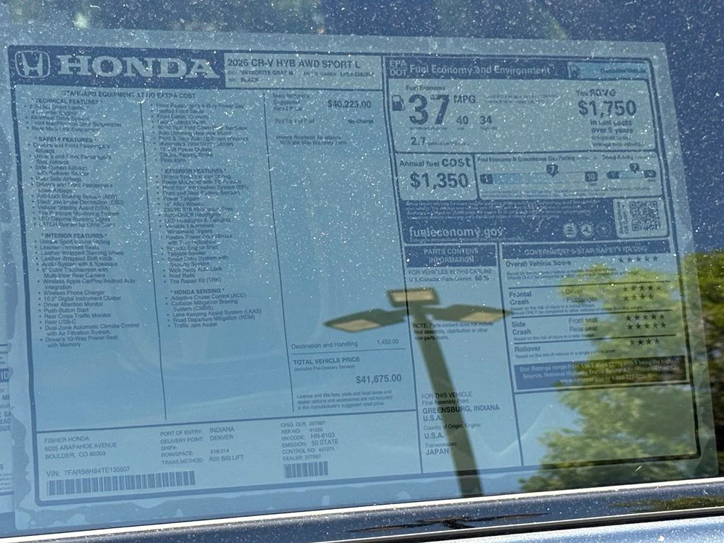New 2026 Meteorite Gray Metallic Honda Sport-L image 27