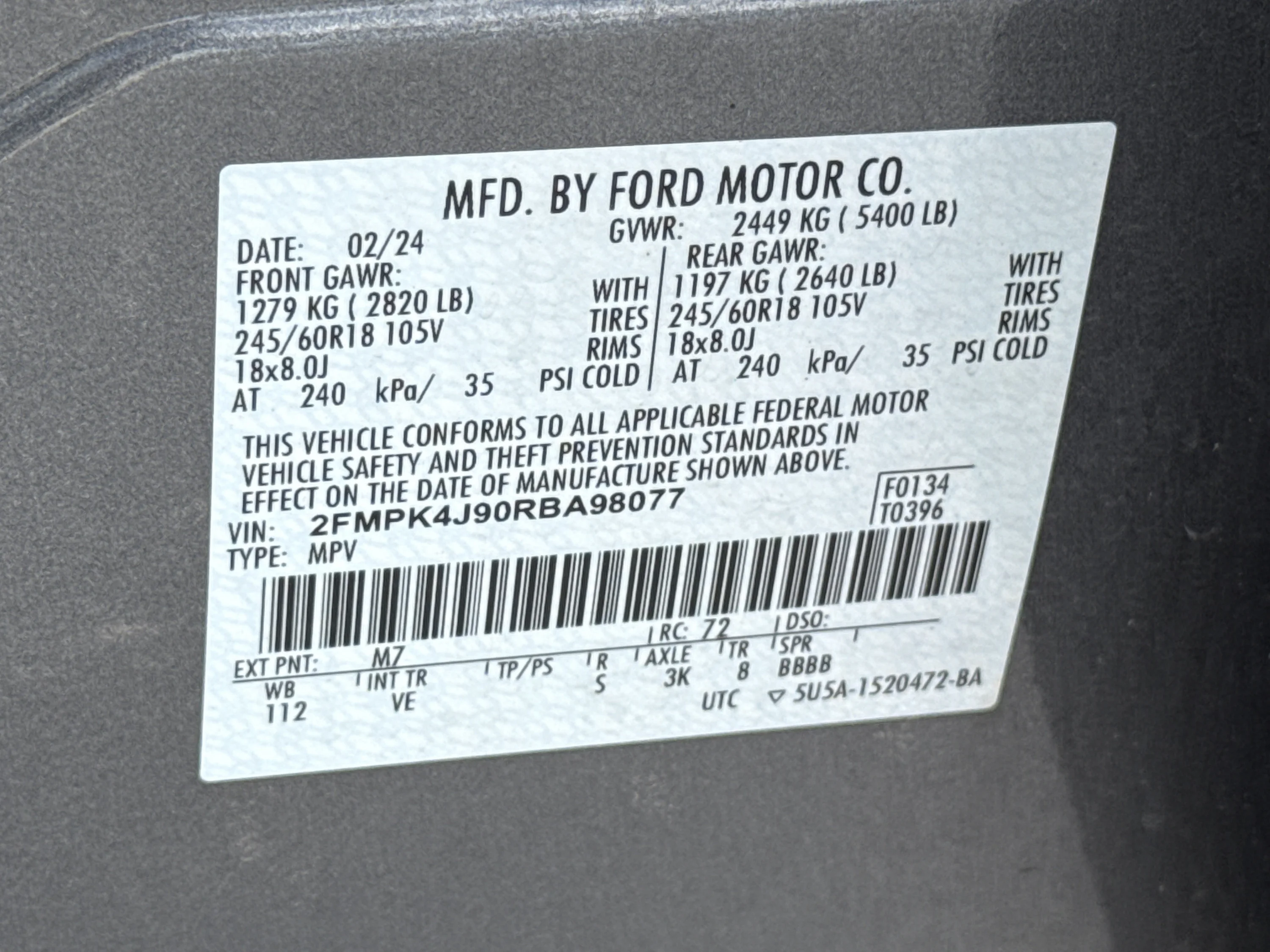Used 2024 Carbonized Gray Metallic Ford SEL image 42