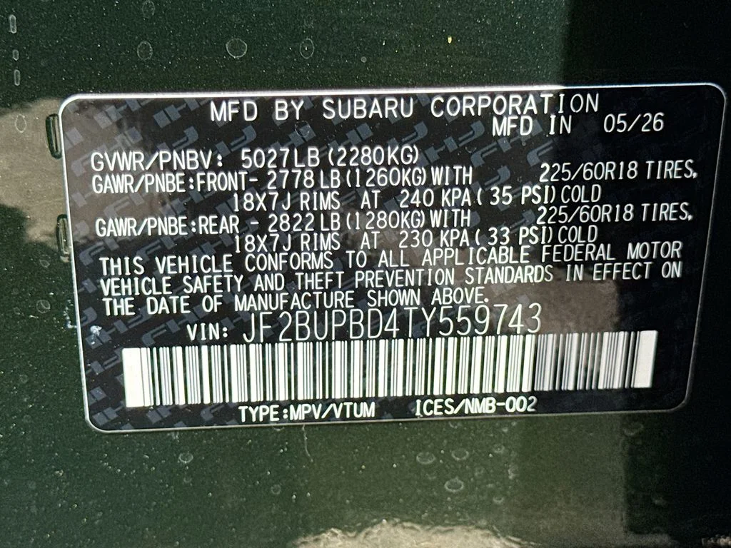 New 2026 DEEP EMERALD GREEN PEARL Subaru Premium image 43