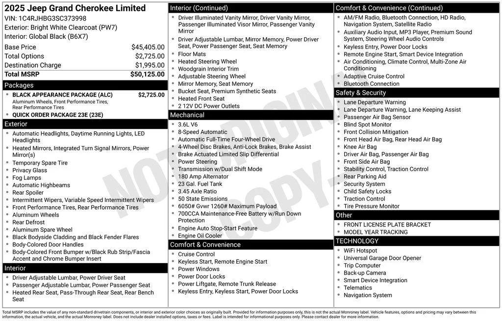 New 2025 Bright White Clear-Coat Exterior Paint Jeep Limited image 6