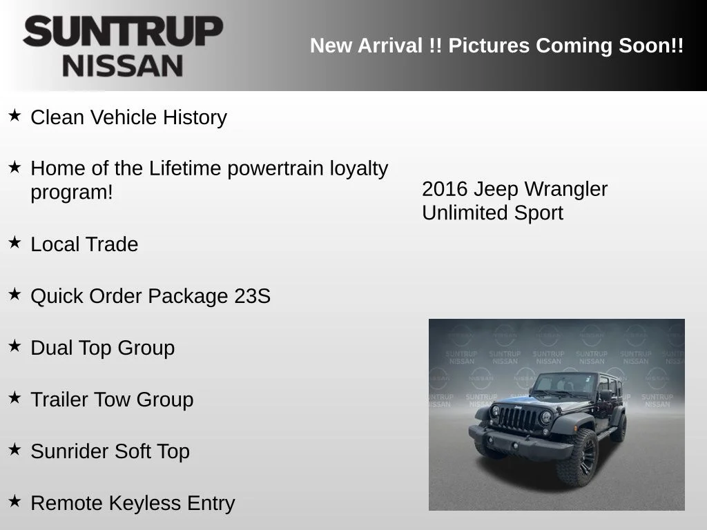 Used 2016 Black Jeep Unlimited Sport image 5