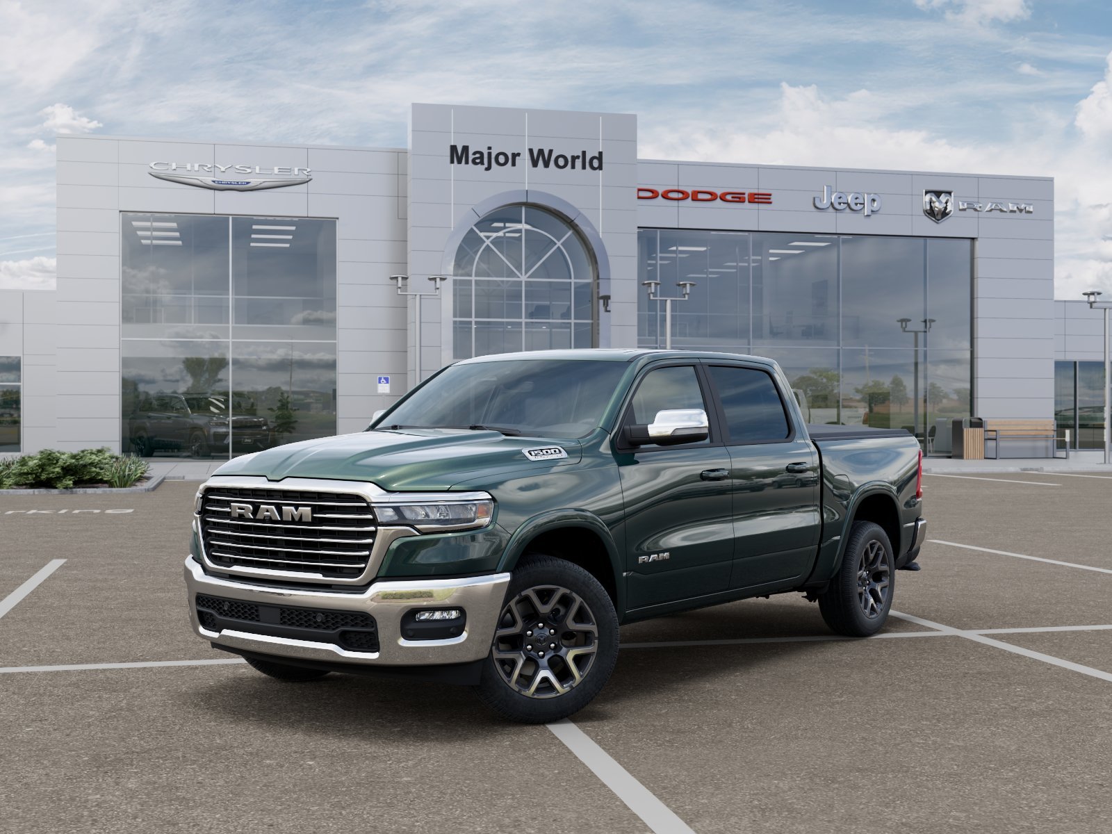 New 2026 Serrano-Green Metallic Exterior Paint RAM LARAMIE image 1