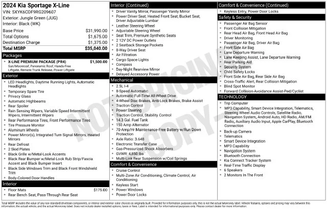 Used 2024 Jungle Green Kia X-Line image 38
