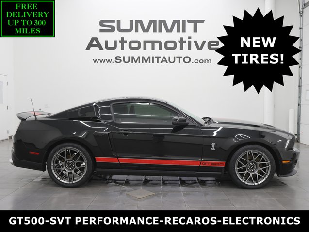 2012 Ford Mustang Shelby GT500 Coupe: GT500-SVT PERFORMANCE-ELECTRONICS-BLACK/RED RECARO SEATS-NEW TIRES-1 OWNER