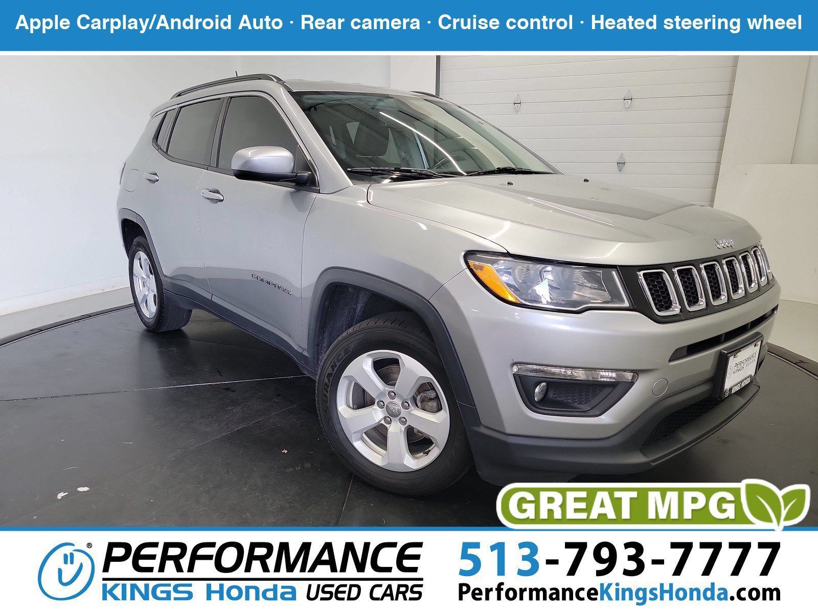 Used 2021 Billet Silver Metallic Clearcoat Jeep Latitude image 1