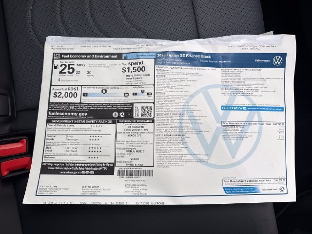 New 2026 Opal White Pearl Volkswagen SE R-Line Black image 13