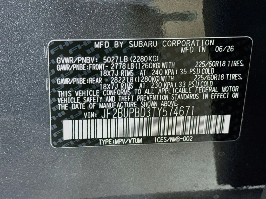 New 2026 Gray Subaru Premium image 45
