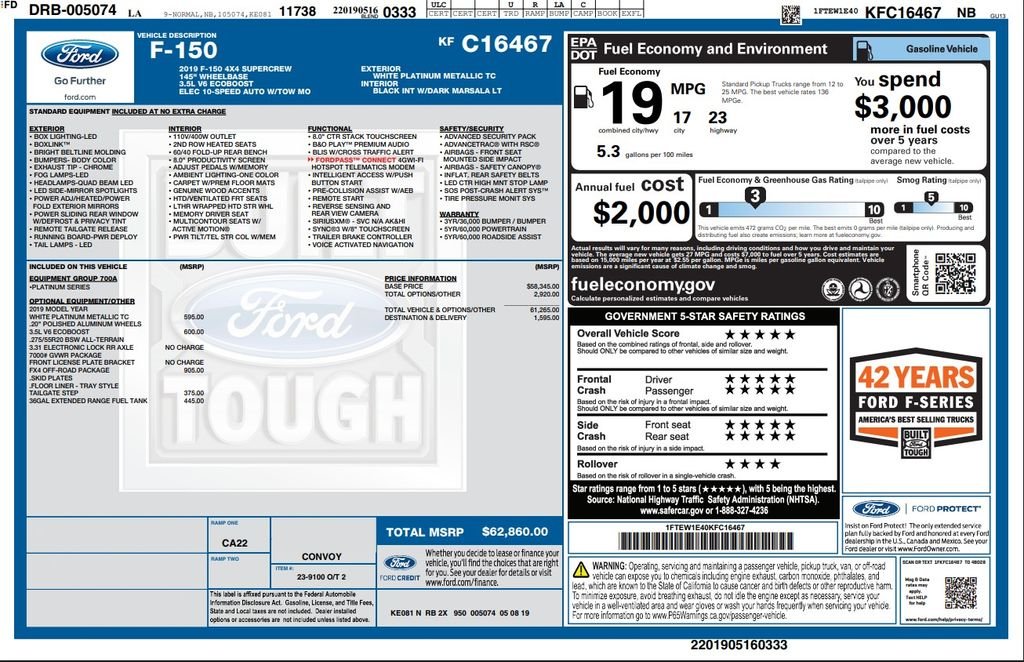 Used 2019 White Ford Platinum image 2