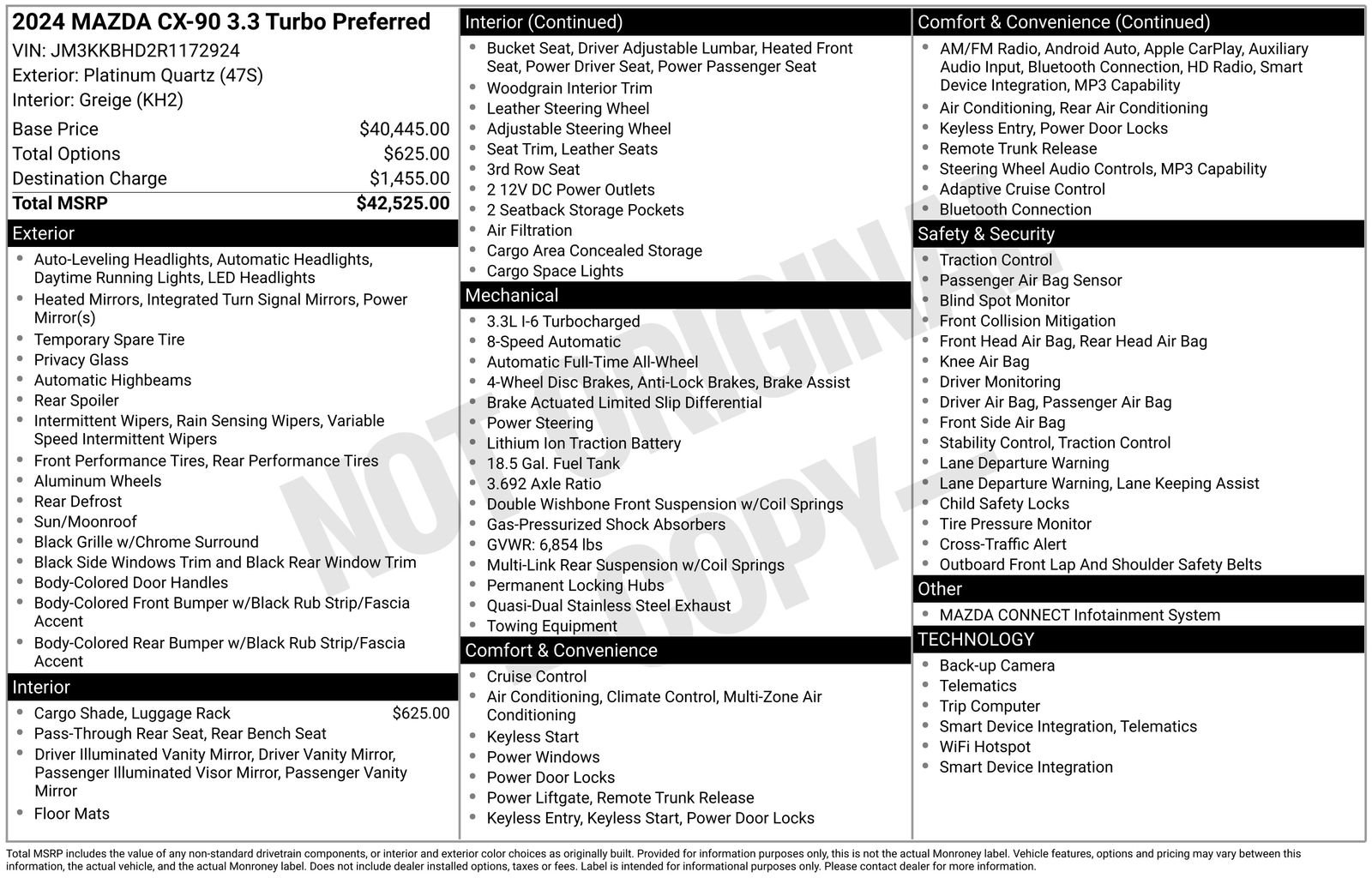 Certified Used 2024 Platinum Quartz Mazda 3.3 Turbo Preferred image 14