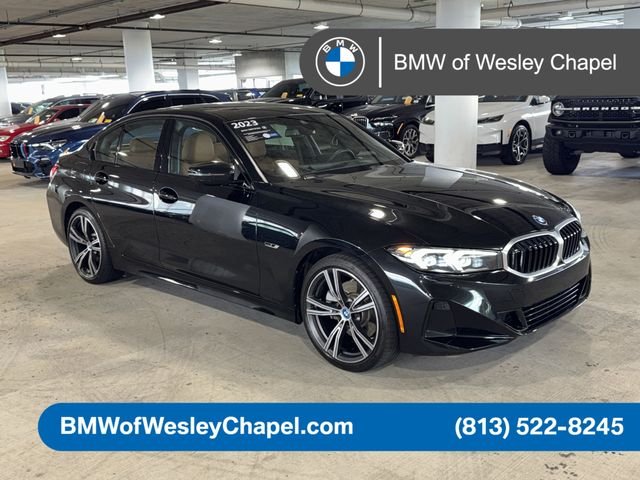 Certified Used 2023 Black Sapphire Metallic BMW 330e iPerformance image 1