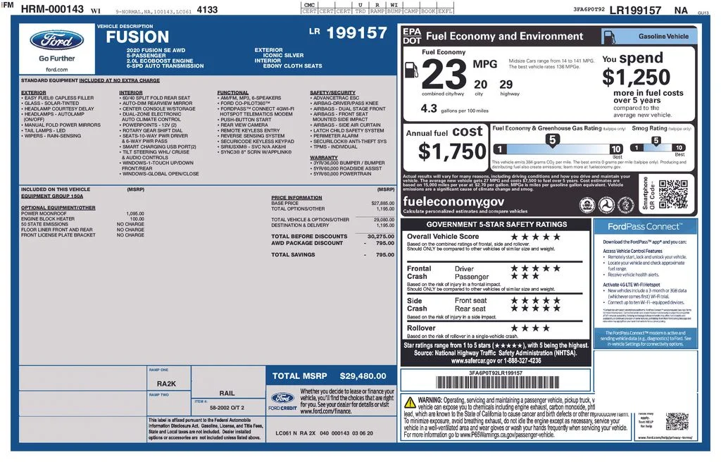 Used 2020 Silver Ford SE image 3