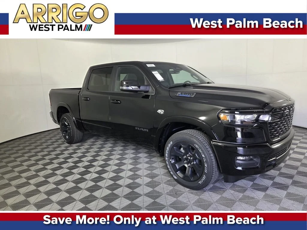 New 2026 Diamond Black Crystal Pearl-Coat Exterior Paint RAM Big Horn image 1