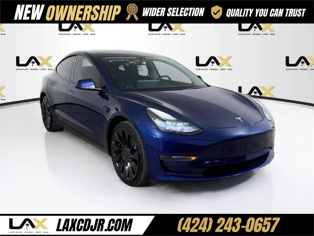 Used 2022 Blue Tesla Performance image 1