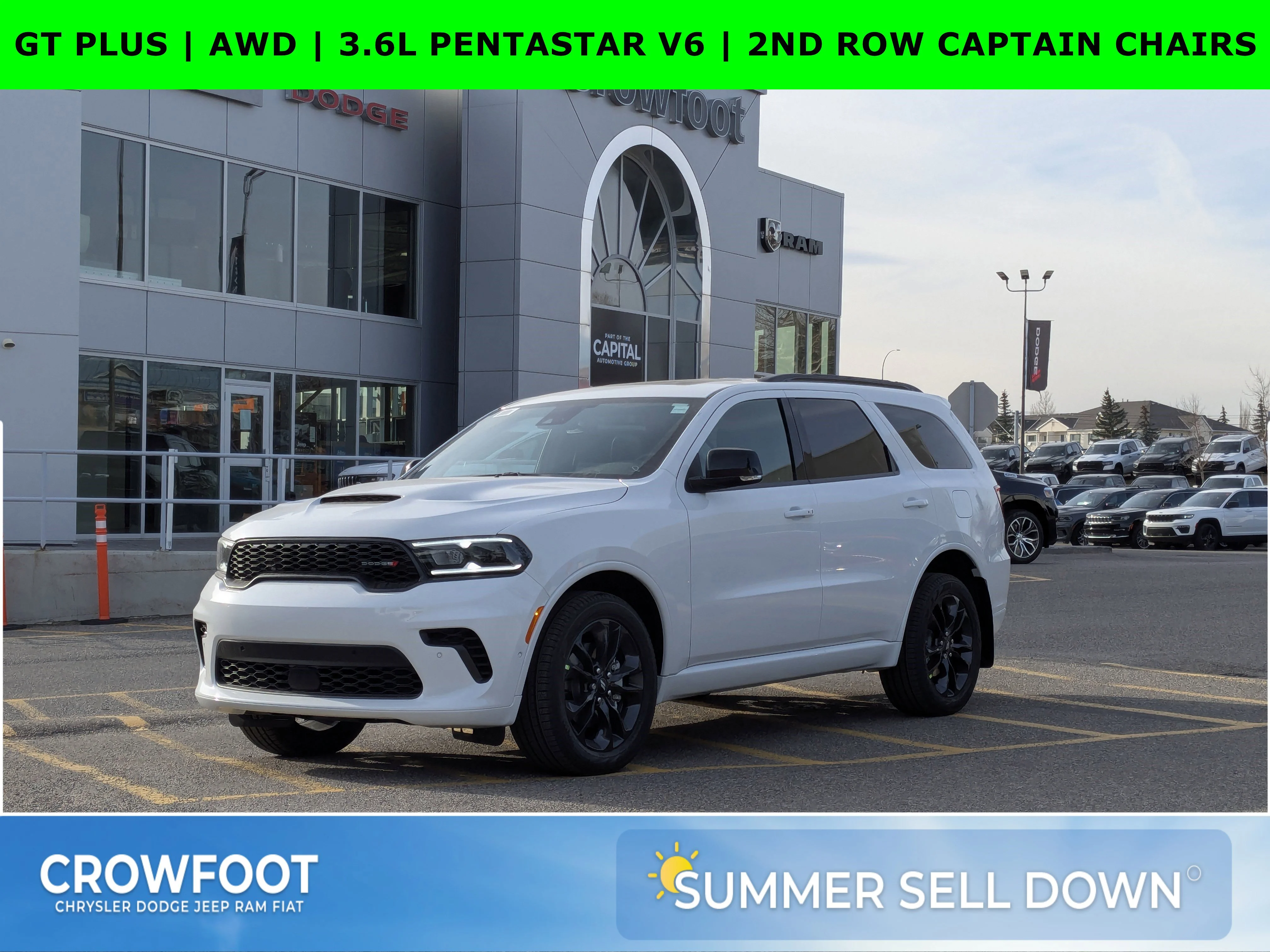 New 2026 White Dodge GT Plus - - GT Plus Pkg (2BH) - 2nd Row Captain Chairs - Ebony Red Leather?Faced Seats - 10.1 Nav & image 1