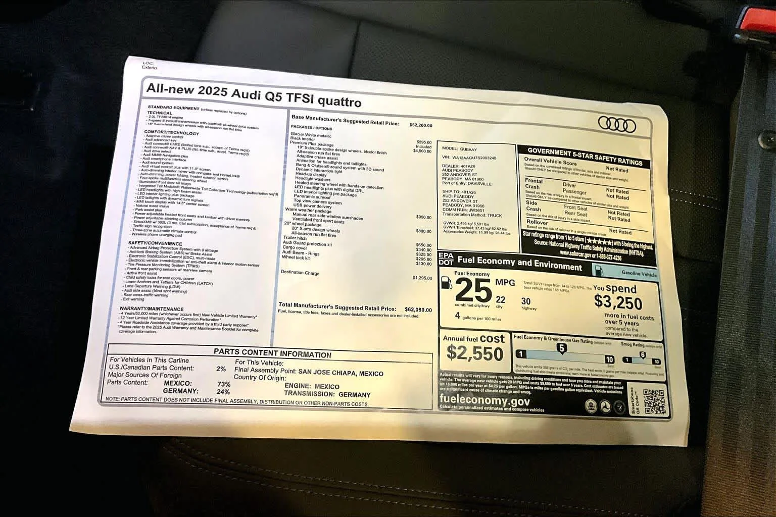 New 2025 Glacier White m Audi Premium Plus image 18