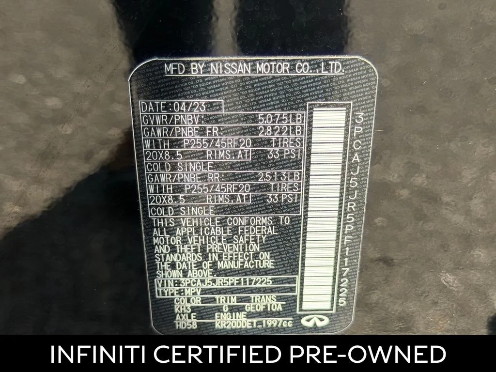 Certified Used 2023 Black Obsidian INFINITI LUXE image 27