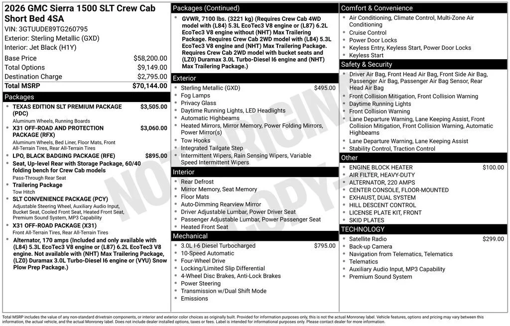 New 2026 Sterling Metallic GMC SLT image 52