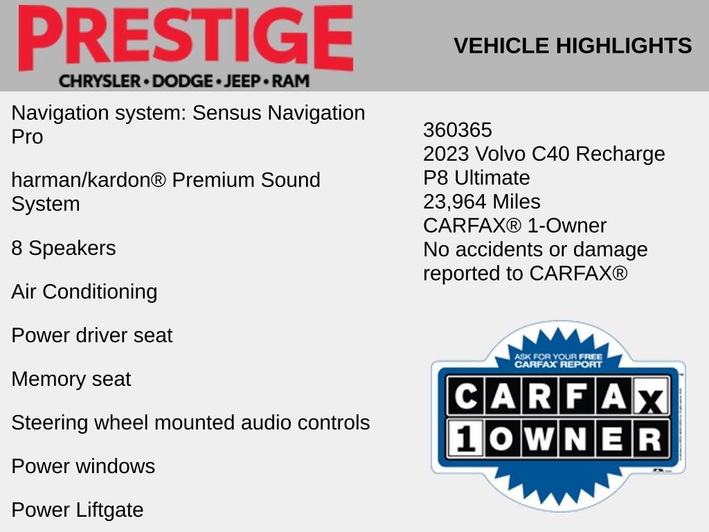 Used 2023 Volvo C40 Ultimate with VIN YV4ED3GM6P2058761 for sale in Las Vegas, NV