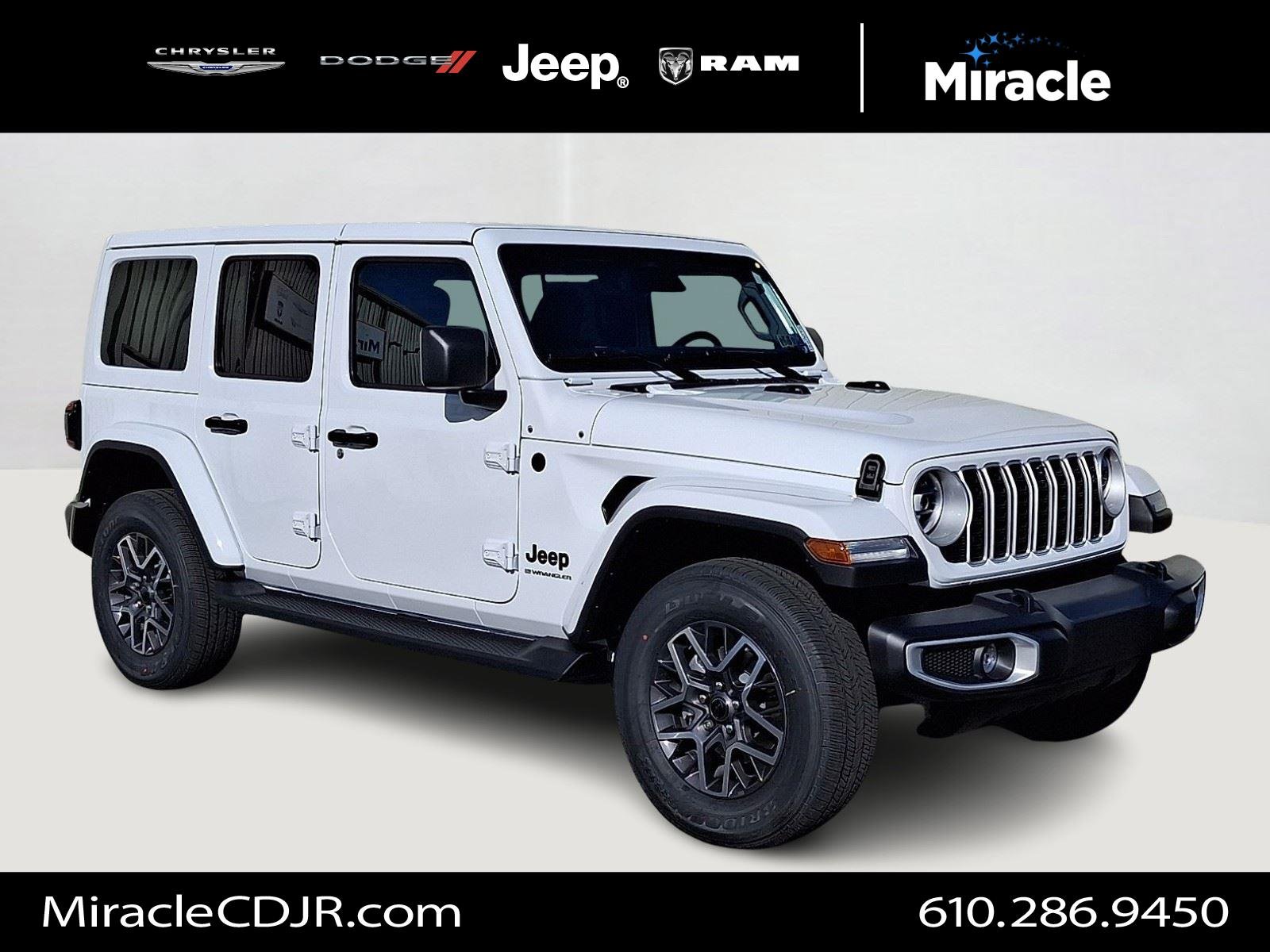 New 2026 Bright White Clear-Coat Exterior Paint Jeep Sahara image 1