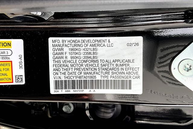 New 2026 Honda Accord SE 4D Sedan