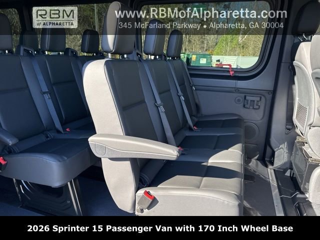 New 2026 Obsidian Black Metallic Mercedes-Benz 170 Wheel Base 15 Passenger image 26