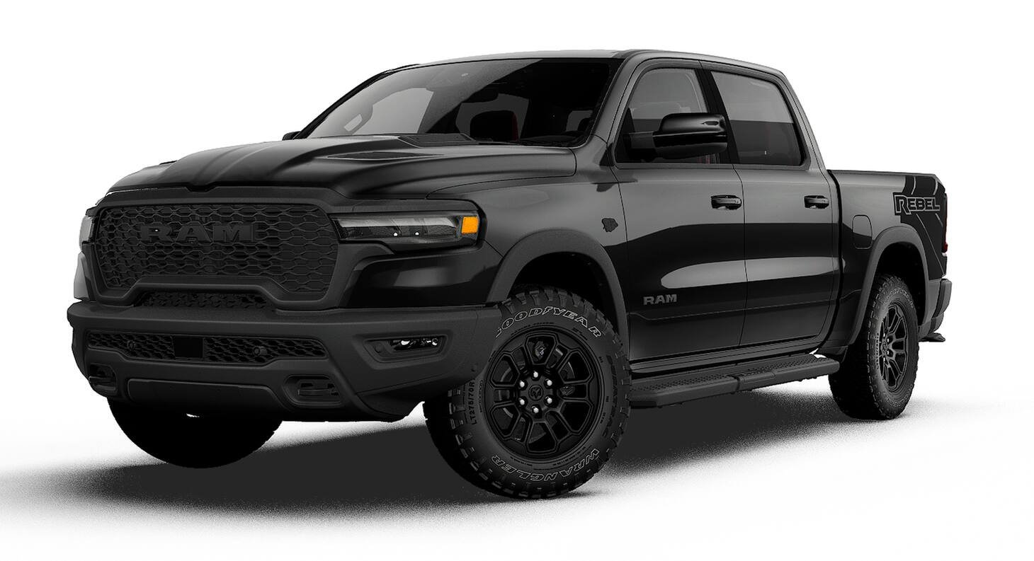 New 2027 Diamond Black Crystal Pearl-Coat Exterior Paint RAM REBEL image 13