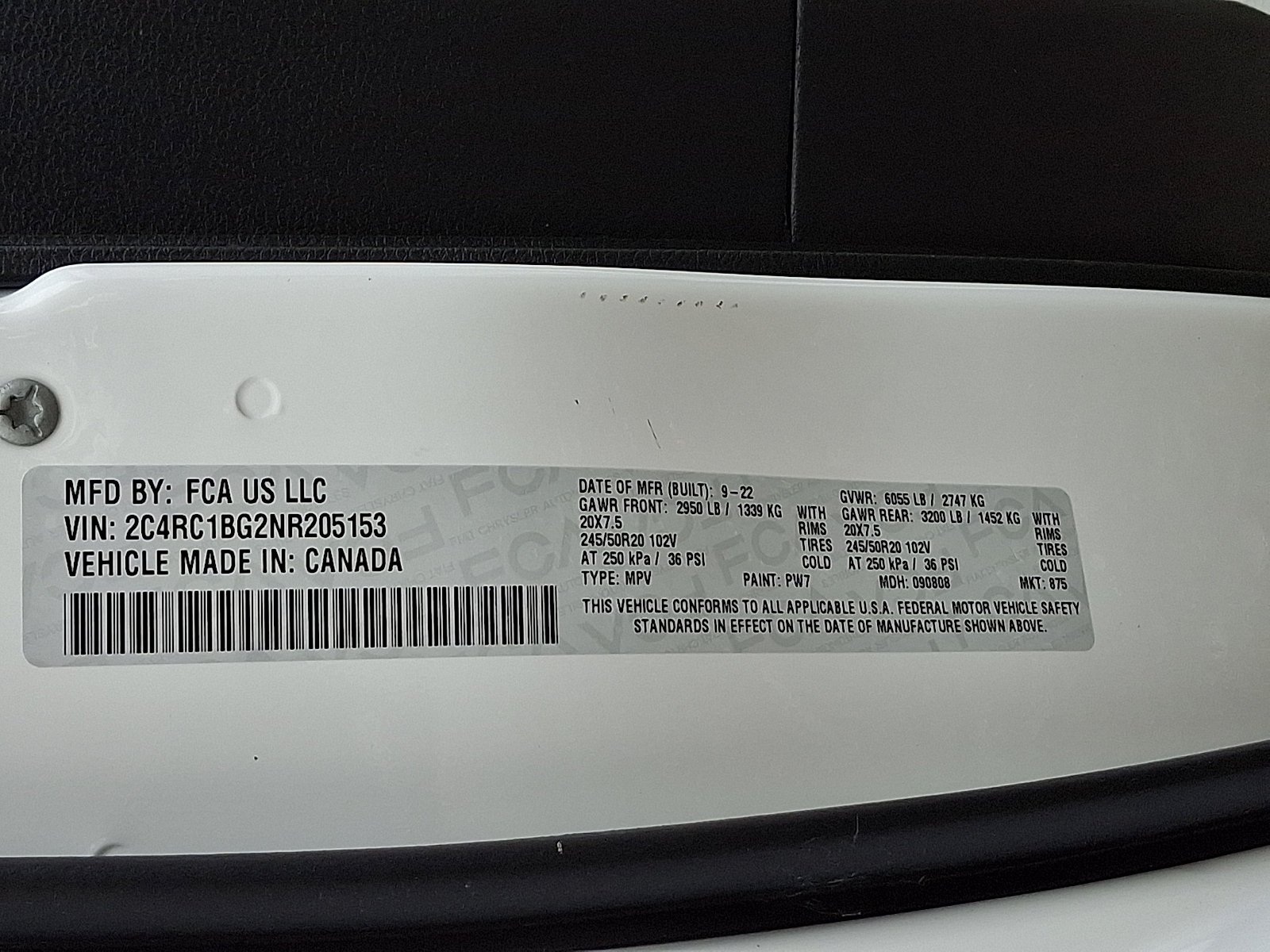 Used 2022 Bright White Clearcoat Chrysler Touring L image 27