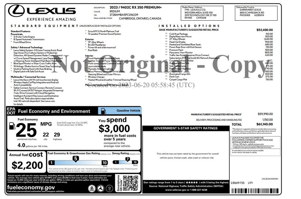 Used 2023 Iridium Lexus 350 Premium Plus image 3