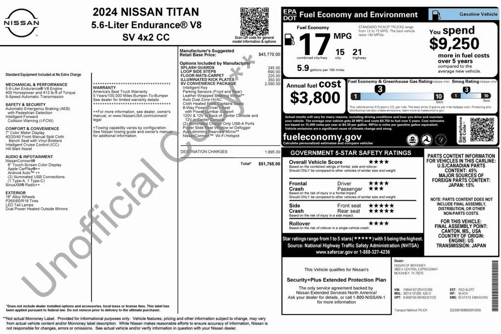 Certified Used 2024 Red Nissan SV image 2