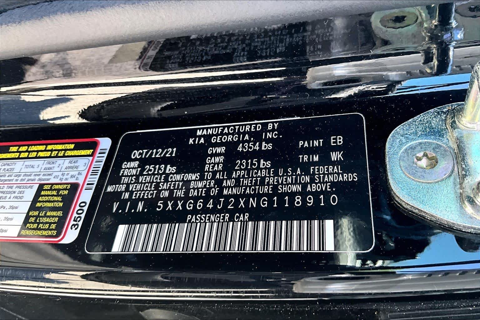 Used 2022 Ebony Black Kia GT-Line image 37
