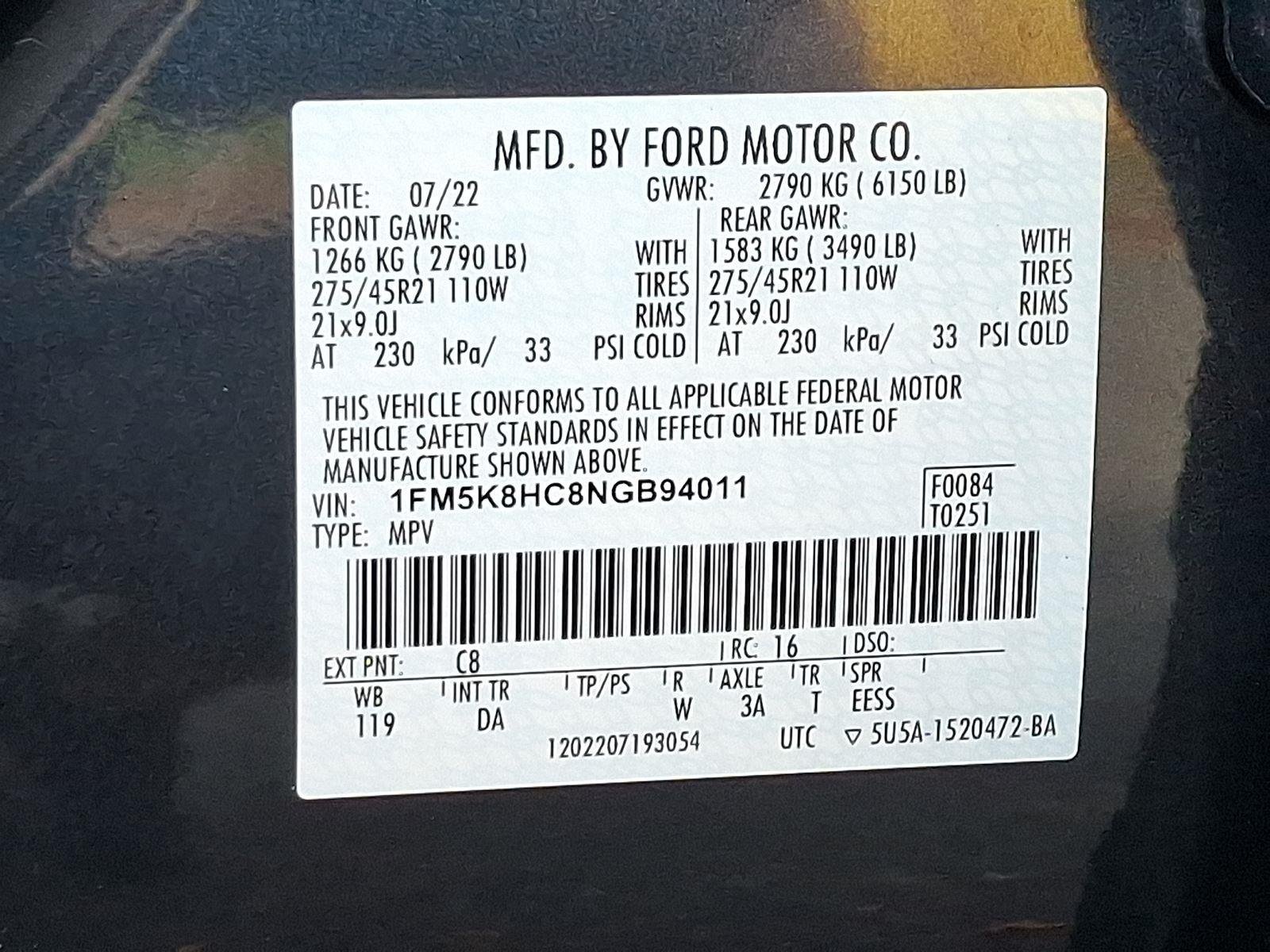 Used 2022 Stone Blue Metallic Ford Platinum image 27