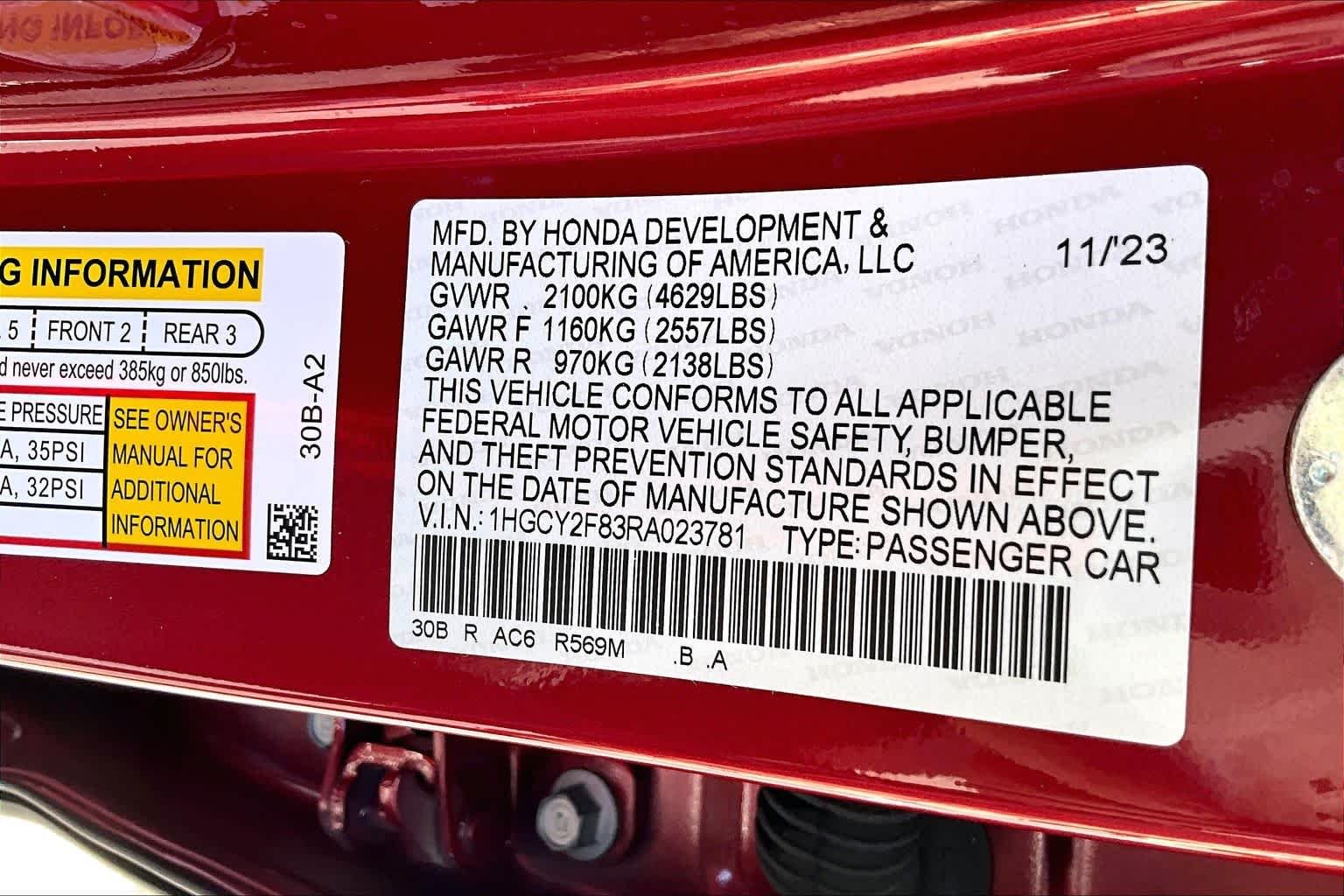 Used 2024 Radiant Red Metallic Honda Touring image 33