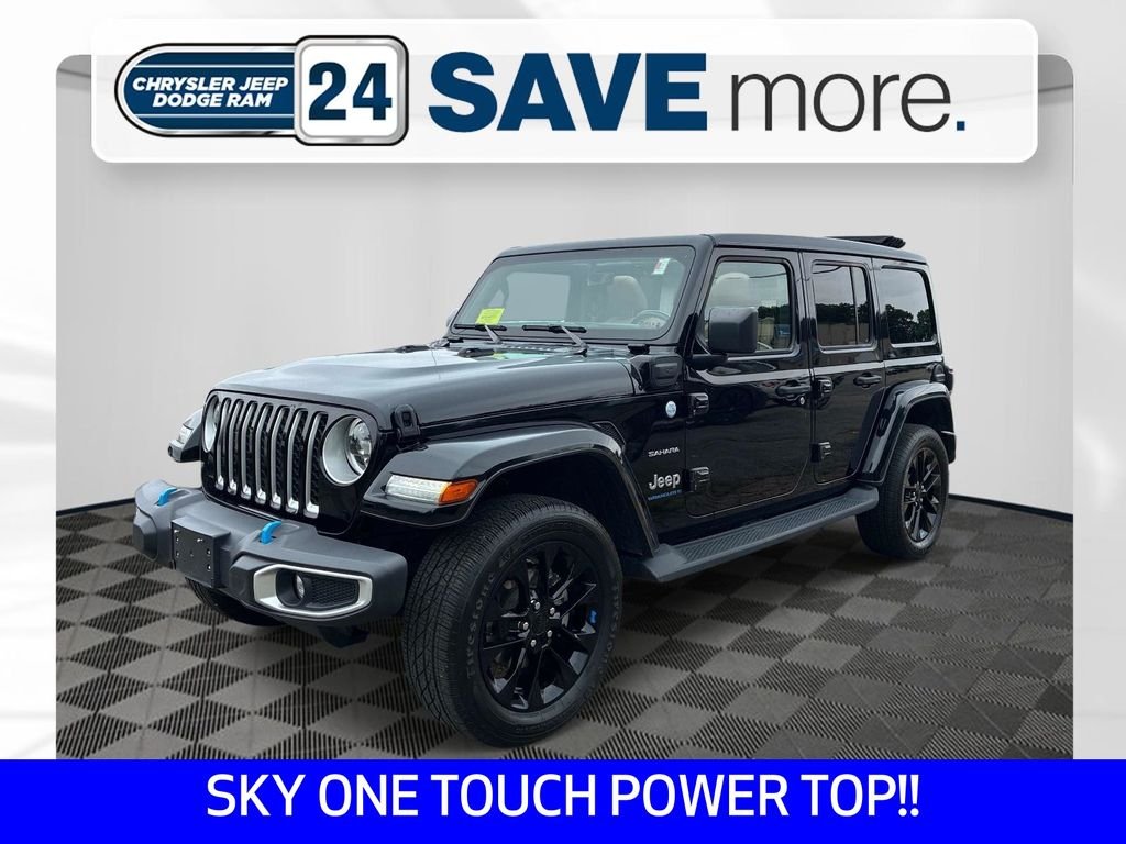 Used 2023 Black Jeep Sahara 4xe image 1